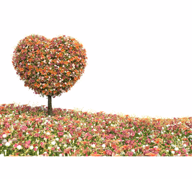 Fantasy tree in the shape of heart tree mural - TenStickers