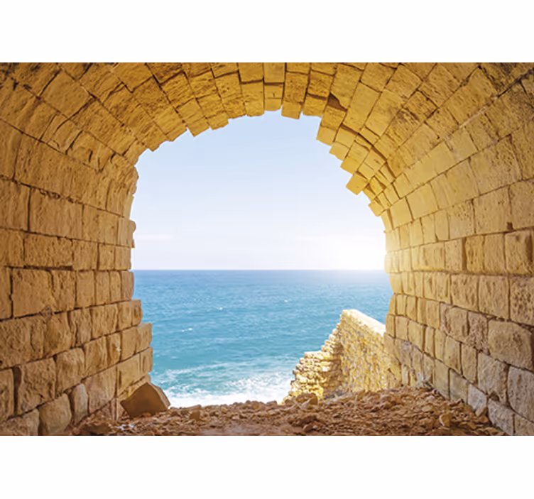 Seaside arch view landscape mural wallpaper - TenStickers