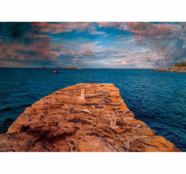 Coastal Rock Path landscape mural wallpaper - TenStickers