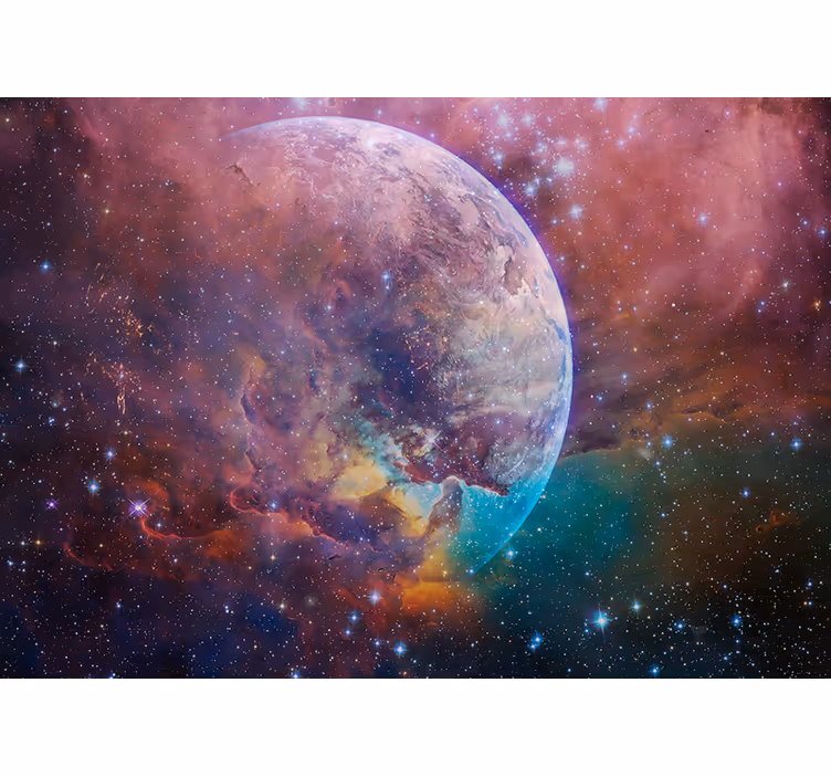 Earth in space background space wall mural - TenStickers