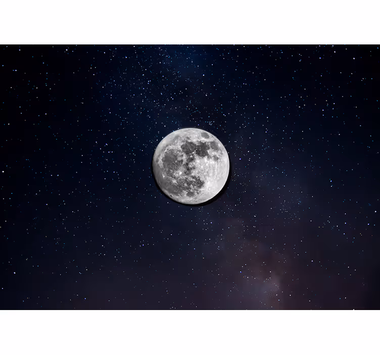 Space mural glowing lunar sphere - TenStickers