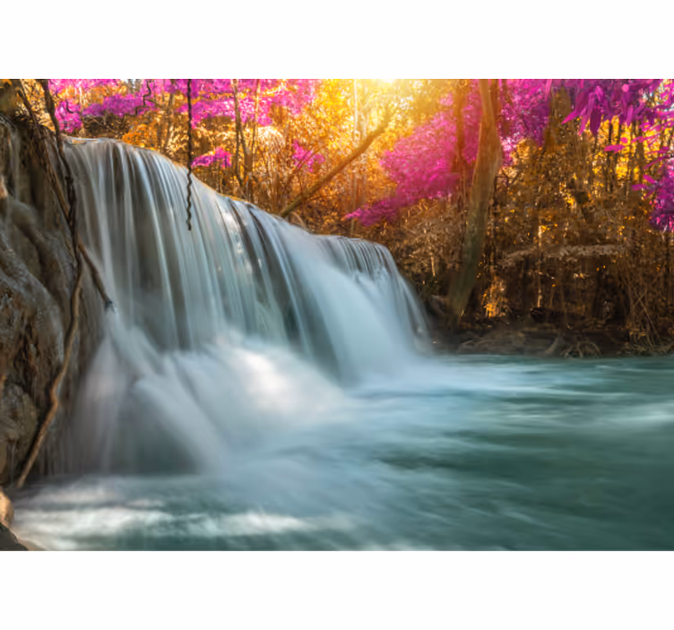 Spring landscape with Waterfall Wall Mural - TenStickers