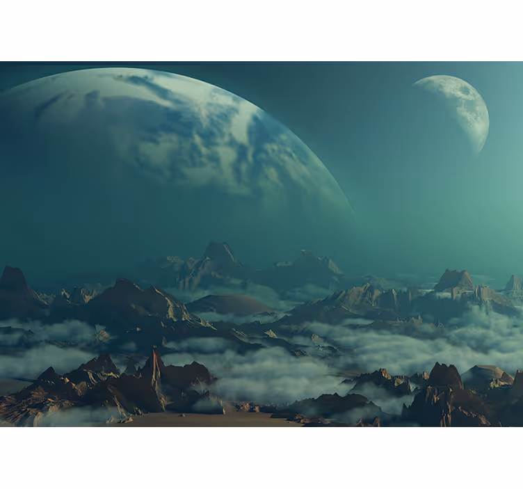 Space science fiction 3D Wall Mural - TenStickers