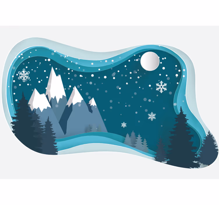 Chilly Mountain Landscape mountain wall mural - TenStickers