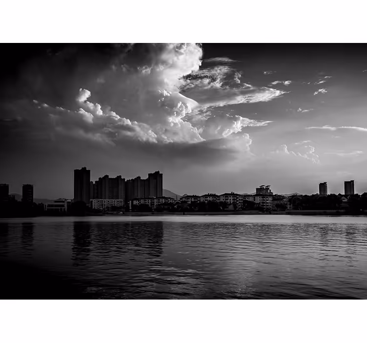 Urban Reflection Skyline city wall mural - TenStickers