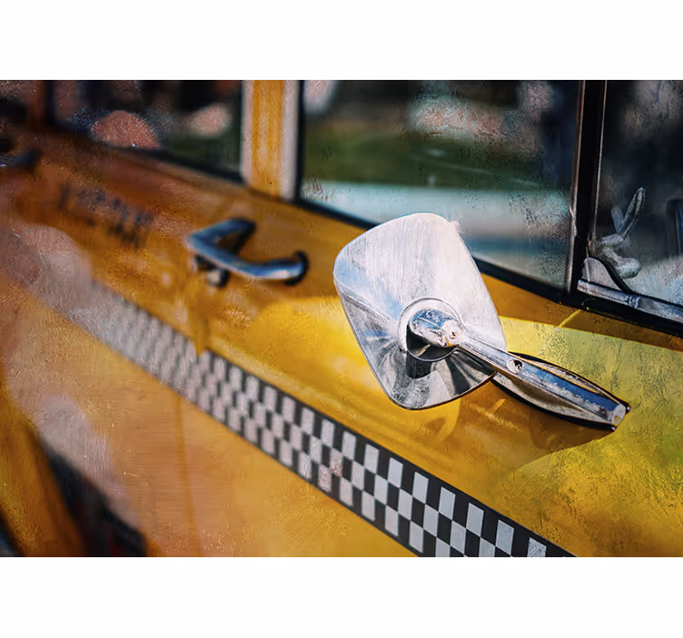 New york wall mural iconic yellow taxi design - TenStickers
