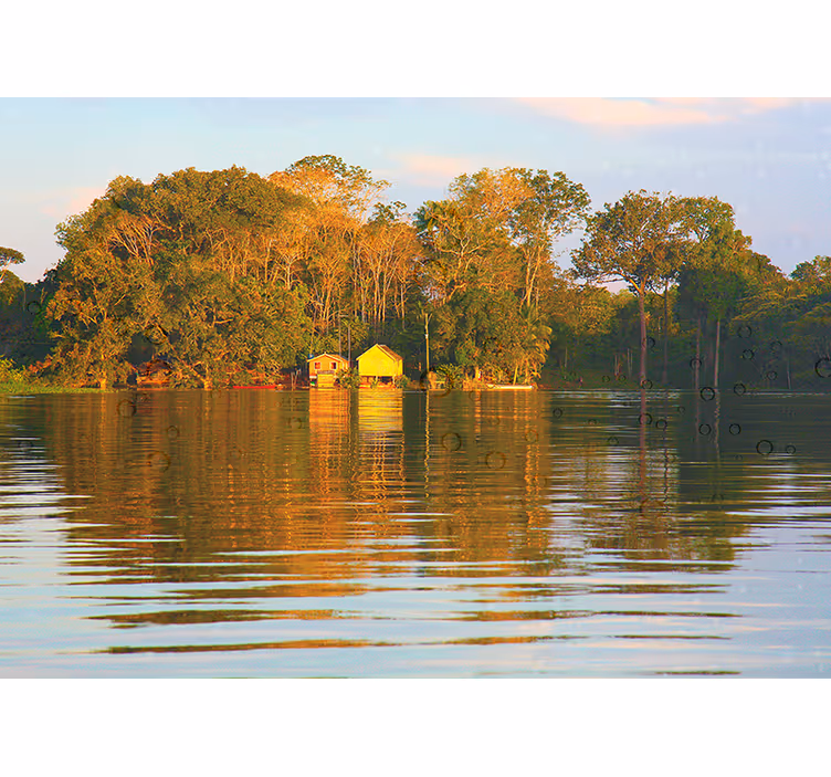 Serene Waterscape Reflection landscape mural wallpaper - TenStickers