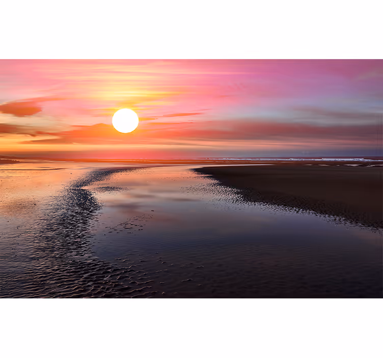 Serene Sunset Vista mountain wall mural - TenStickers