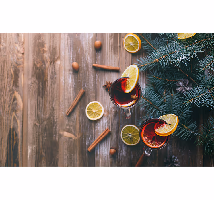 Christmas mural mulled wine display - TenStickers