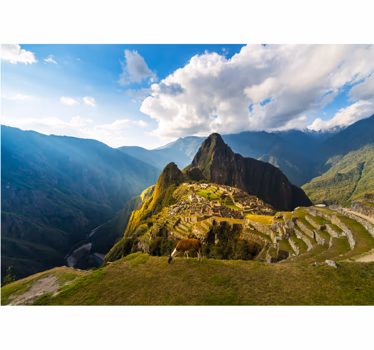 Landscape mural wallpaper machu picchu view - TenStickers