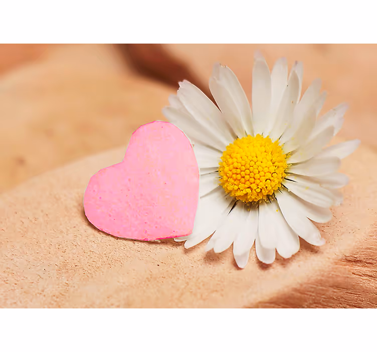 Heart Flower Blossom love wall mural - TenStickers