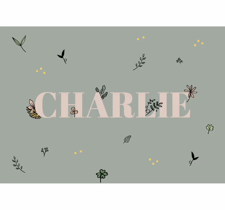 Floral Name Design children wall mural - TenStickers