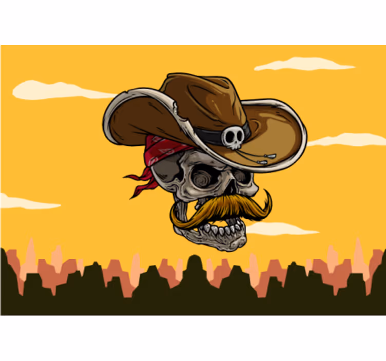 Skull cowboy fantasy wall mural - TenStickers