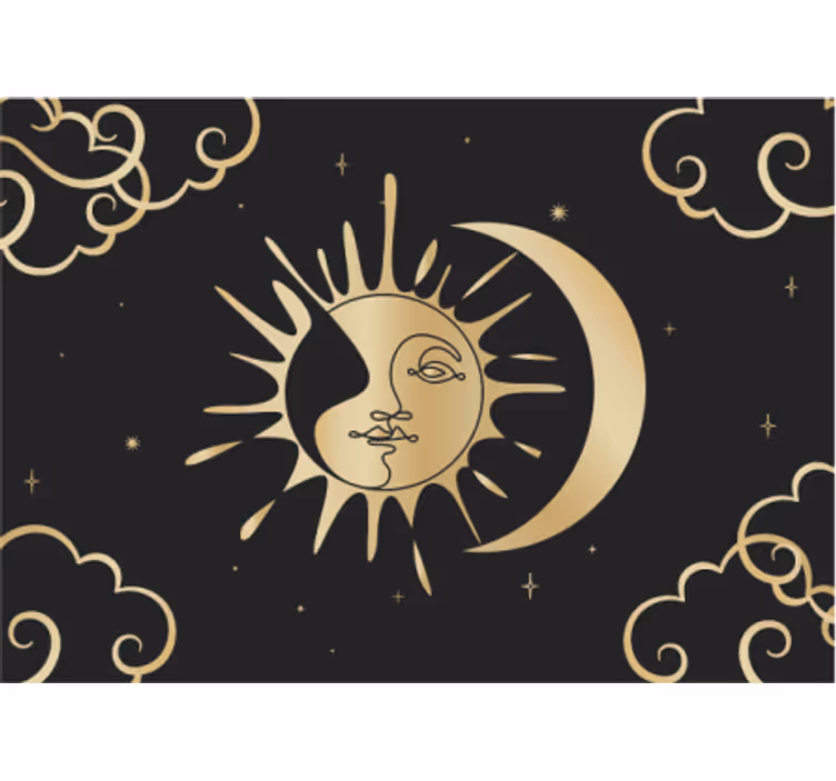Solar and moon motif fantasy wall mural - TenStickers