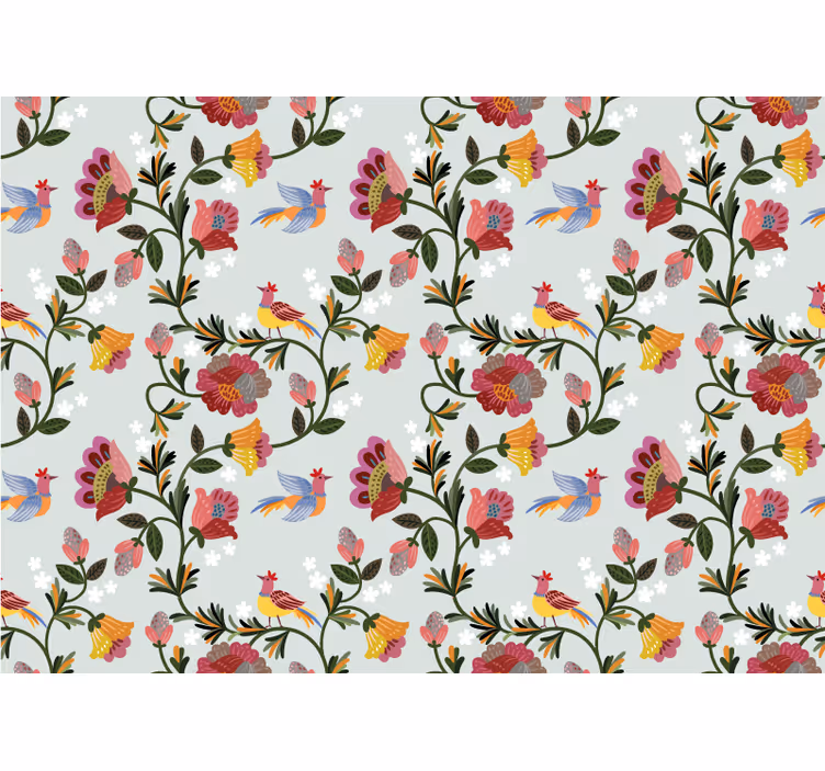 Abstract Birds Tile Print wall mural - TenStickers