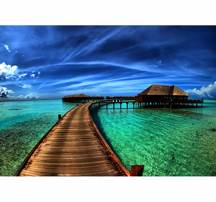 Tropical Ocean Scene nature wall mural - TenStickers