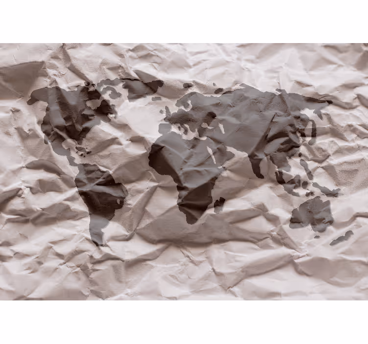 Global Geographic Contours world map wall mural - TenStickers
