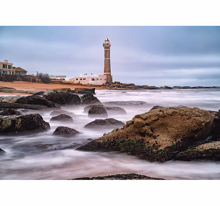 Landscape mural wallpaper coastal lighthouse view - TenStickers