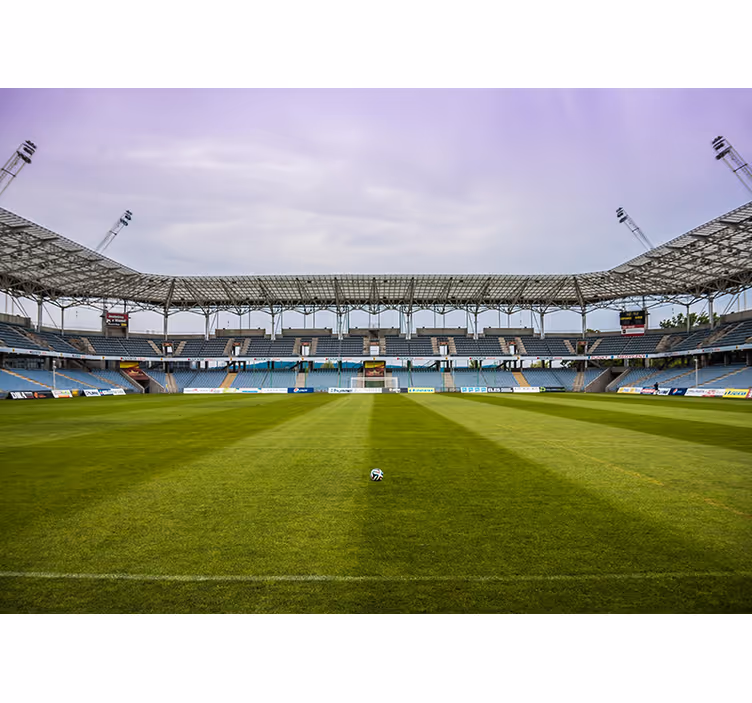 City wall mural soccer field landscape - TenStickers