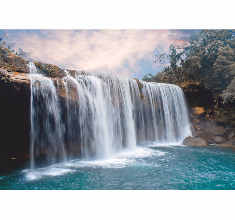 Waterfall and blue water Wall Mural - TenStickers