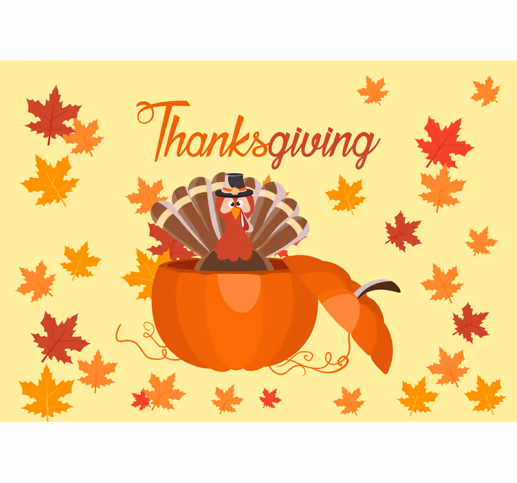 Thanksgiving exploding pumpkin wall mural - TenStickers