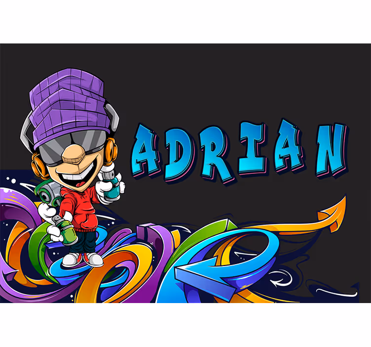 Graffiti and young boy Urban Art Wall Mural - TenStickers