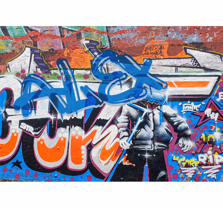 Brick wall graffiti Teenage Wall Murals - TenStickers