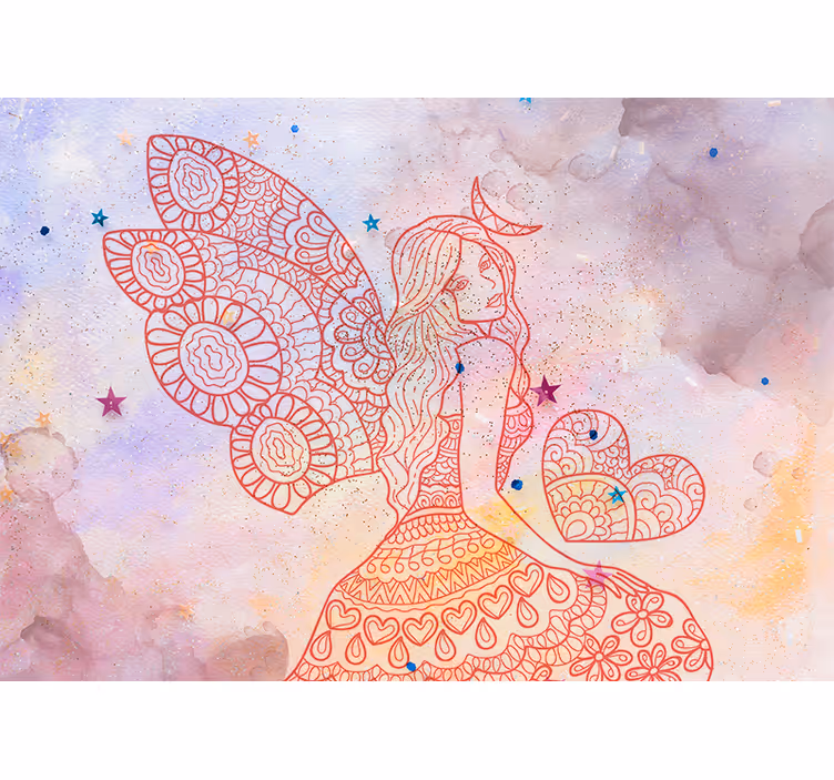 Pink fairy fantasy wall mural - TenStickers