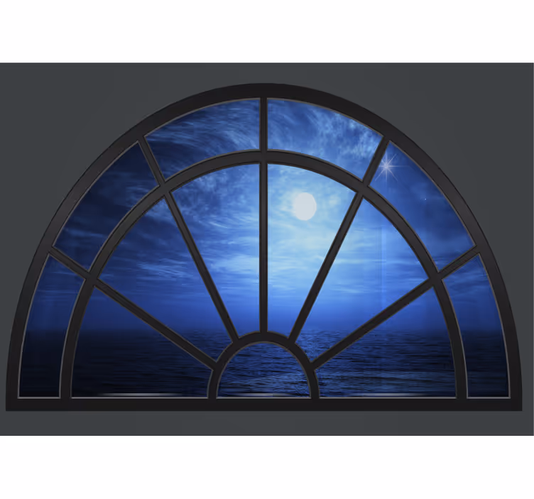 Sky mural moonlit ocean scene - TenStickers