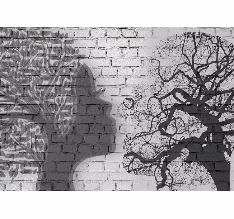3D kiss silhouette Abstract Wall Murals - TenStickers