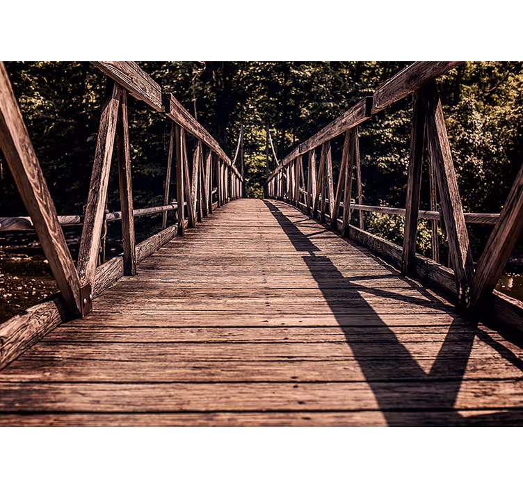 Old wood bridge 3D Wall Mural - TenStickers
