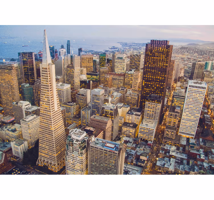 City wall mural san francisco skyline - TenStickers