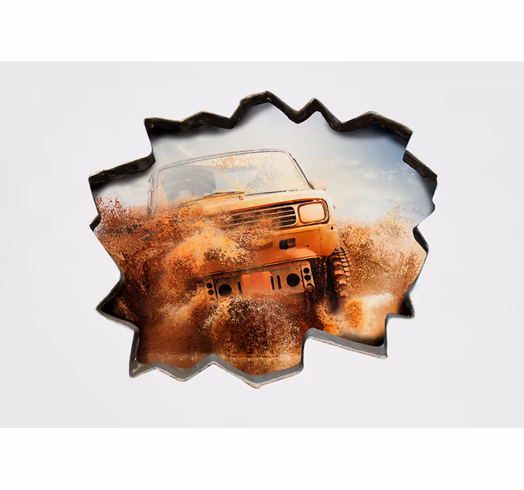 Race car breaking white wall Car wall mural - TenStickers