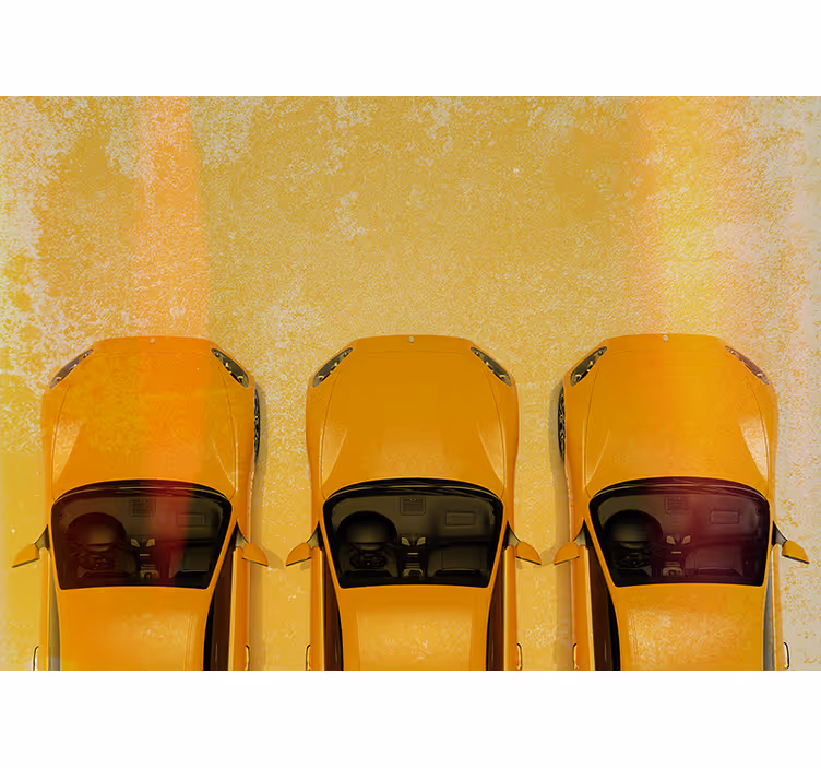 Yellow Sport Cars vehicle mural - TenStickers