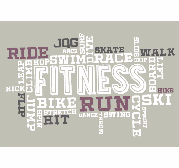Motivational Fitness phrase wall mural - TenStickers