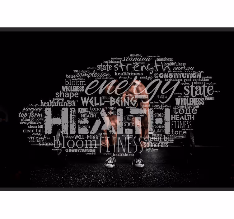 Fitness word board phrase wall mural - TenStickers