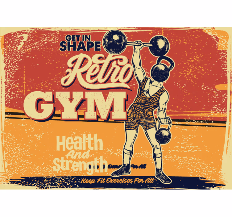 Vintage fitness poster phrase wall mural - TenStickers