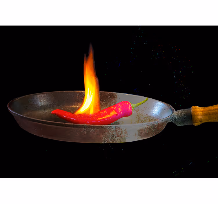Red hot pepper on fire  modern wall mural - TenStickers