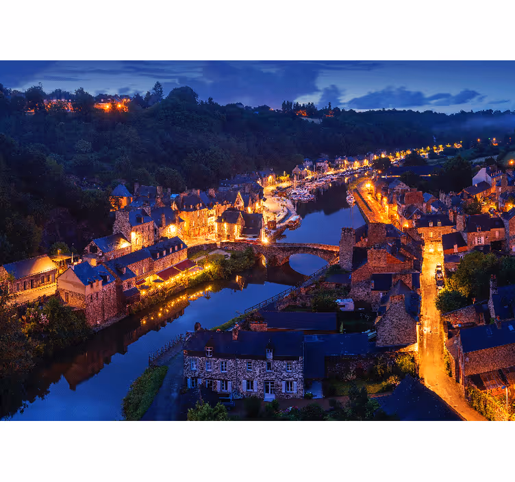 Medieval Village Lights city wall mural - TenStickers