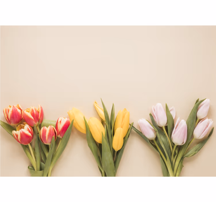 Flower mural colorful tulip arrangement - TenStickers