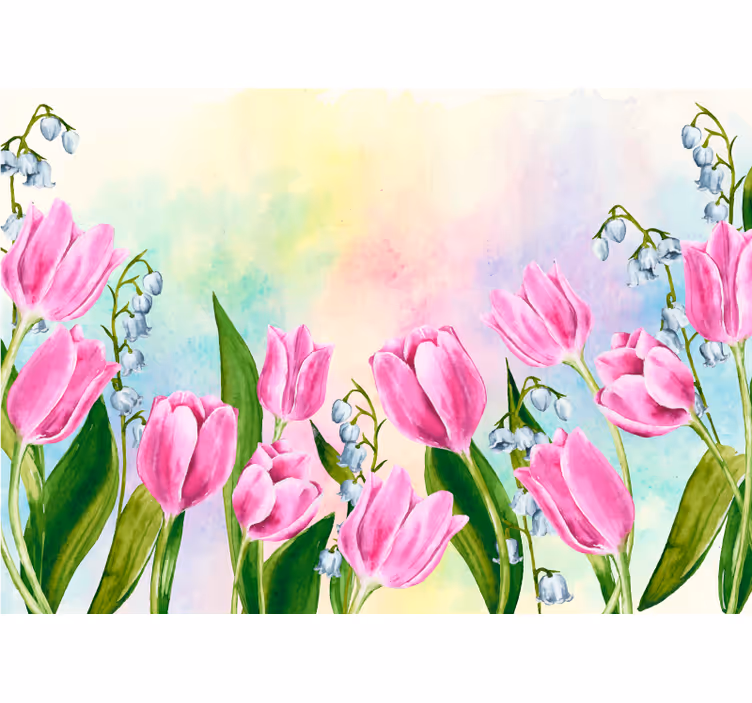 Many tulips next to each other tulip wall mural - TenStickers