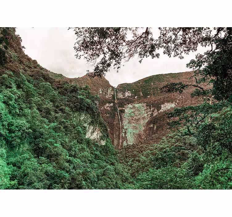Green Gocta Falls nature wall mural - TenStickers