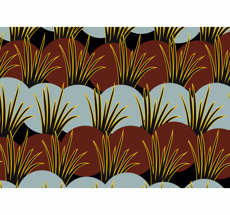 Nature wall mural stylized grass designs - TenStickers