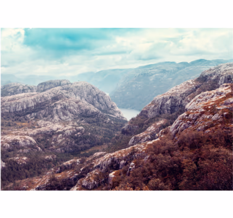 Landscape mural wallpaper mountain view scenery - TenStickers