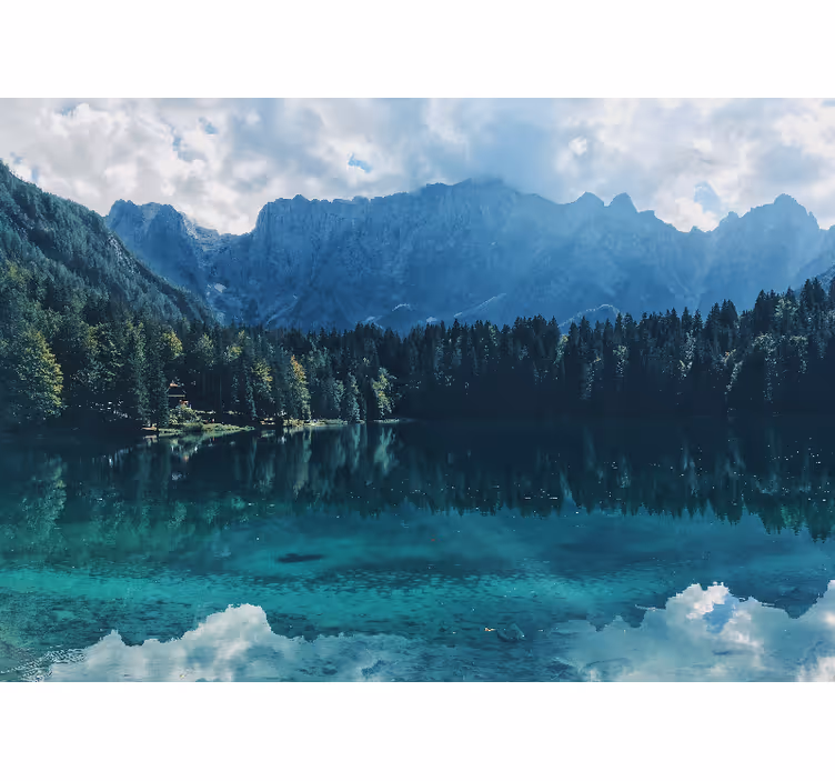 Mountain echo lake landscape mural wallpaper - TenStickers