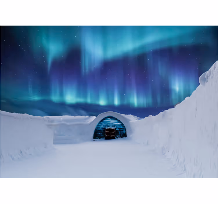 Landscape mural wallpaper aurora borealis paradise - TenStickers