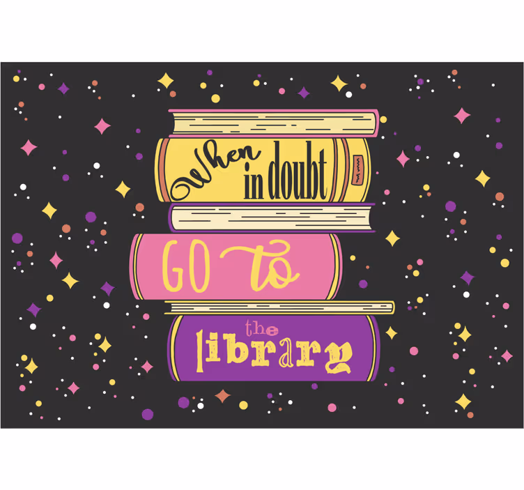When in doubt go to the library wall mural - TenStickers