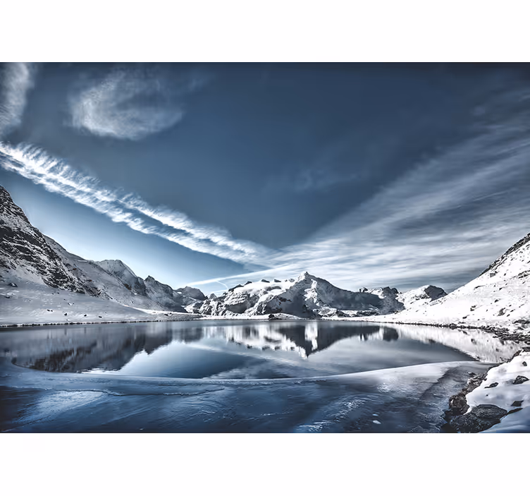 Awesome white mountains Dining Room Wall Mural - TenStickers