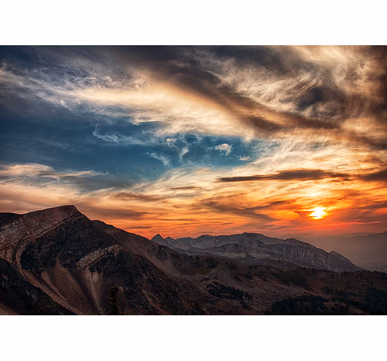 Mountain wall mural grand mountain dusk - TenStickers