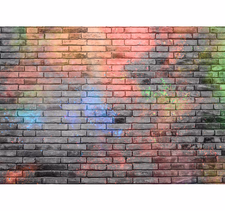 Colour splash on brick wall brick wall mural - TenStickers